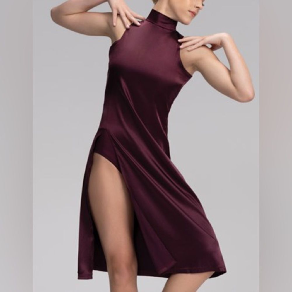 WEISSMAN Balera Elite Dance silky Charmeuse Mock lyrical slip Dress D13067 MC